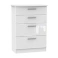 Knightsbridge Chest - Deep - 4 Drawer - White Gloss