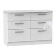 Knightsbridge Chest - Midi - 6 Drawer - White Gloss