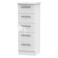 Knightsbridge Chest - Narrow - 5 Drawer - White Gloss