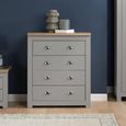Highgate Chest - 4 Drawer - Grey Painted
