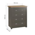 Highgate Chest - 4 Drawer - Dark Grey Painted