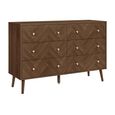 Herringford Wide Chest - 6 Drawer - Walnut