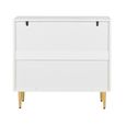 Zara Chest - 3 Drawer - Fluted - White - Gold Legs