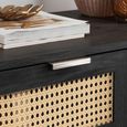 Noah Chest - 2+3 Drawer - Black and Rattan
