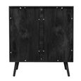 Noah Chest - 2+3 Drawer - Black and Rattan