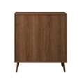 Croxley Chest - 2+3 Drawer - Walnut and Rattan