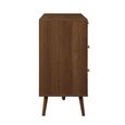 Croxley Wide Chest - 7 Drawer - Walnut and Rattan