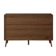 Croxley Wide Chest - 7 Drawer - Walnut and Rattan
