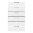 Sienna Chest - 6 Drawer - Tall - White Gloss