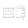 Paris Chest - 2+2 Drawer - White