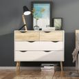 Oslo Chest - 4 Drawer - White and Oak