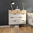 Oslo Chest - 5 Drawer - White and Oak