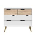 Oslo Chest - 4 Drawer - White and Oak