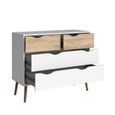 Oslo Chest - 4 Drawer - White and Oak