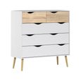 Oslo Chest - 5 Drawer - White and Oak