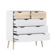 Oslo Chest - 5 Drawer - White and Oak