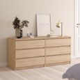 Naia Chest - 6 Drawer - Wide - Oak