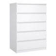 Naia Chest - 5 Drawer - White Gloss