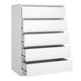 Naia Chest - 5 Drawer - White Gloss