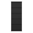 Naia Chest - 5 Drawer - Narrow - Black