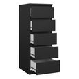 Naia Chest - 5 Drawer - Narrow - Black