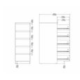 Naia Chest - 5 Drawer - Narrow - Grey Concrete