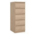 Naia Chest - 5 Drawer - Narrow - Oak