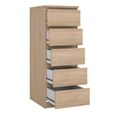 Naia Chest - 5 Drawer - Narrow - Oak