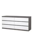 Naia Chest - 6 Drawer - Wide - Grey Concrete