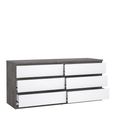 Naia Chest - 6 Drawer - Wide - Grey Concrete