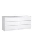 Naia Chest - 6 Drawer - Wide - White Gloss