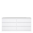 Naia Chest - 6 Drawer - Wide - White Gloss