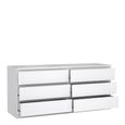 Naia Chest - 6 Drawer - Wide - White Gloss