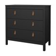 Barcelona Chest - 3 Drawer - Small - Black