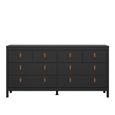 Barcelona Dresser - 8 Drawer - Wide - Black