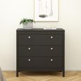 Madrid Chest - 3 Drawer - Small - Black