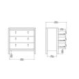 Madrid Chest - 3 Drawer - Small - White