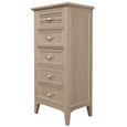 Ennis Chest - 5 Drawer - Tall - Natural Matt Lacquered