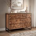 Axis Acacia Wood Chest - 6 Drawer - Midi - Geometric