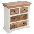 Alfie Chest - 4 Drawer - White - Mango Wood