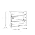 Alice Springs Chest - 3 Drawer - Light Grey
