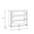 Alice Springs Chest - 3 Drawer - Taupe