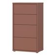 Alice Springs Chest - 4 Drawer - Tall - Terracotta