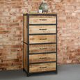Cosmo Chest - 6 Drawer - Tall - Industrial Style - Wooden and Metal