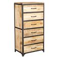 Cosmo Chest - 6 Drawer - Tall - Industrial Style - Wooden and Metal