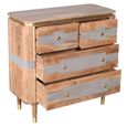 Wilton Chest - 2+2 Drawer - Ribbed - Gold Trim - Acacia Wood