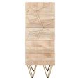 Chest - 5 Drawer - Tall - Hairpin Legs - Gold Geometric Inlay - Light Mango Wood