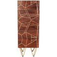 Chest - 5 Drawer - Tall - Hairpin Legs - Gold Geometric Inlay - Dark Mango Wood
