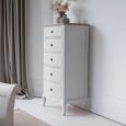 Amelie Tallboy Chest - 5 Drawer - White