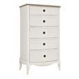 Amelie Tallboy Chest - 5 Drawer - White